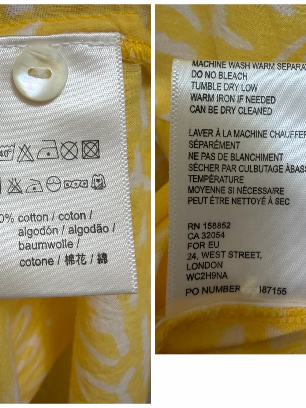 Ro’s Garden Deauville Tunic Shirt Dress Tuckernuck Anthropologie Yellow L - Picture 9 of 11